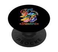 Colorata Head Street Style Solo ragazza che ama le scarpe da ginnastica PopSockets PopGrip Adesivo