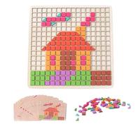 Colorati Puzzle di Legno Geometrici Colorati con Carte Didattiche 210 Pezzi