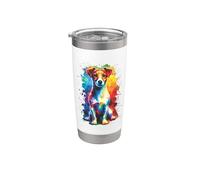 Colorati Splash Art Jack Russell Terrier Jack Russells Dog Bicchiere termico in acciaio inox doppia parete