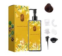 Coloration Capillaire Nourrissante À Base De Plantes, Teinture Florale Longue Durée, Shampooing Colorant Naturel Pour Couvrir Les Cheveux Gris, Formule Botanique Douce (Brun clair)