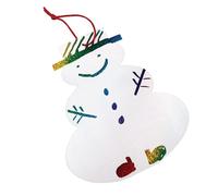 Colorations Scratch Art Snowman Ornaments with Red Strings, Set of 20, Stylus no