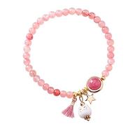 Colorato a mano lavorato a maglia Kawaii Ceramica Lucky Cat Fascino Corda Braccialetti Nappa Perline Per Le Donne Stile Giapponese Gioielli di Modo