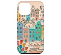Colorato, amsterdam, paesaggio, disegno, con, biciclette, e, canale, ho Custodia per iPhone 12 Pro Max
