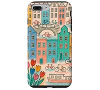 Colorato, amsterdam, paesaggio, disegno, con, biciclette, e, canale, ho Custodia per iPhone 7 Plus/8 Plus