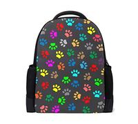 Colorato Animal Paw Prints Viaggio Laptop Zaino Scuola Libro Borsa Carino Cane Cucciolo Causale Daypack Outdoor Business Escursionismo Zaini Campeggio Borse A Spalla Per Studenti Donne Uomini