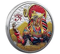 Colorato Antico Sole Egiziano Dio Dio Dipinto di Moneta Ra-Sun Dio Monete Commemorative Oro E Badge d'Argento Artigianato in Metallo Collezione