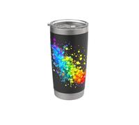 Colorato arcobaleno Splatter Design per gli amanti dell'acquerello arte Bicchiere termico in acciaio inox doppia parete