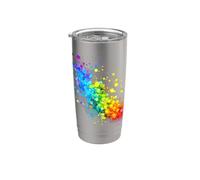 Colorato arcobaleno Splatter Design per gli amanti dell'acquerello arte Bicchiere termico in acciaio inox doppia parete