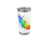 Colorato arcobaleno Splatter Design per gli amanti dell'acquerello arte Bicchiere termico in acciaio inox doppia parete