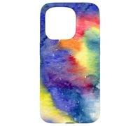 Colorato Astratto Acquerello Art Pattern Giallo Blu Rosso Custodia per iPhone 15 Pro