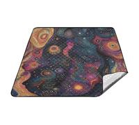 Colorato Astratto Cosmico Polvere Pianeti Spazio Impermeabile Picnic Mat Grande Escursionismo Giardino Mat per Erba Picnic Articoli cojines para picnic