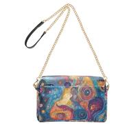 Colorato Astratto Cosmico Polvere Pianeti Spazio Moda Piccole Borse A Tracolla Per Le Donne In Pelle Vegana Delle Donne Moda Borse Zip Borsa A Tracolla Per Viaggio