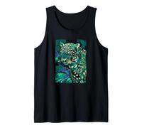 Colorato Astratto Dipinto Jaguar Big Cat Jungle Art Canotta