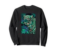 Colorato Astratto Dipinto Jaguar Big Cat Jungle Art Felpa
