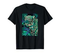 Colorato Astratto Dipinto Jaguar Big Cat Jungle Art Maglietta