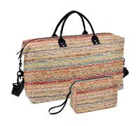Colorato autunno e inverno tessuto da viaggio grande borsa da viaggio viaggio per weekend borsa da palestra grande con borsa da toilette per viaggi d'affari, set di 2 pezzi