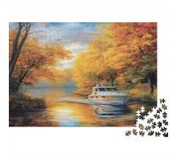 Colorato Autunno|Piccolo Yacht sul Fiume| Puzzle Divertenti Per Tutta La Famiglia 1000pcs (75x50cm) Adulti