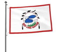 Colorato Bandiera da giardino Flag Of The Red Lake Nation Advocacy Bandiera con occhielli in metallo 3x5 Ft per Feste e celebrazioni,dormitori