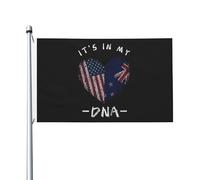 Colorato Bandiera da giardino New Zealand It's In My DNA New Zealander USA Flag Antivento Bandiera in poliestere 3x5 Ft per camere da letto,dormitori