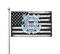 Colorato Bandiera da giardino US And Mark of the U.S. Coast Guard Flag Durevole Bandiera con occhielli in metallo 3x5 Ft per camere da letto,Decorazioni percortile