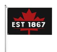Colorato Bandiera doppia faccia Canada Est 1867 Proud Canadian Flag Resistente alle intemperie Bandiera resistente alle intemperie 3x5 Ft per Decorazioni perpatio,Spazi interni