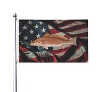 Colorato Bandiera doppia faccia Double Sided Red Fish Flag Vivace Bandiera resistente alle intemperie 3x5 Ft per Decorazioni perpatio,Feste e celebrazioni
