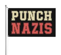 Colorato Bandiera doppia faccia Punch Na-Zis Flag Divertente Bandiera resistente alle intemperie 3x5 Ft per Spazi interni,Decorazioni per giardino