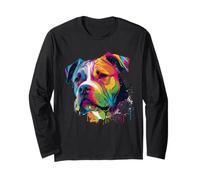 Colorato Bulldog Americano Bully Americano Uomini Donne Maglia a Manica