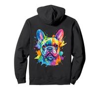 Colorato Bulldog Francese Pop Art Rainbow Splash Felpa con Cappuccio