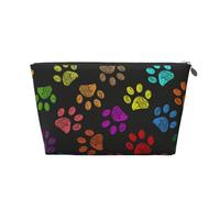 Colorato cane zampa arcobaleno simpatico animale domestico, Borsa da toilette Borsa per trucco Borsa per cosmetici Borsa da toilette da viaggio portatile