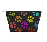 Colorato cane zampa arcobaleno simpatico animale domestico, Borsa da toilette Borsa per trucco Borsa per cosmetici Borsa da toilette da viaggio portatile