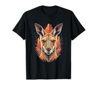 Colorato Canguro Ritratto Spirito Australiano Outback Maglietta