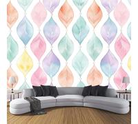 Colorato Carta Da Parati 3D Texture Acquerello Moda Decorazione da Muro XXL Foglie Colorate Diamond Mountain Poster Gigante Design Carta 150×105cm Per Casa Ufficio Camera Da Letto Gabinetto Soggiorno
