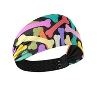 Colorato Cartoon Animal Bone Umidità Wicking yoga fascia elastica per il sudore per la testa per calcio pallavolo calcio bandas para el cabello deportivas