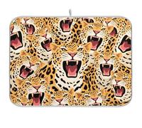 Colorato Cartoon Animale Leopardo Piatto Stuoia di Scarico per la Cucina Contatore Piatto scolapiatti stuoia e Rack Stuoia di asciugatura XL 18 x 24