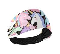Colorato Cartoon Animale Unicorni Umidità Wicking Sport Fasce per le donne Capelli elastici per il lavaggio viso tennis Uso quotidiano diadema para mujer