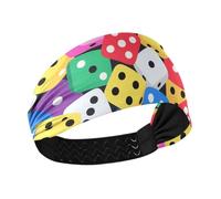Colorato Cartoon Dadi Umidità Wicking sudore traspirante fascia donna elastico largo fasce per capelli per le donne per il calcio tennis Running diadema para mujer