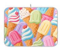 Colorato Cartoon Ice Cream Estate Riutilizzabile Piatto mat 18x24 Rettangolo Grande Scolapiatti Panno Decorativo Home Decor Essentials
