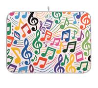 Colorato Cartoon Musica Simboli di Scolo opaco Piatto Scolapiatti Pad XL Stuoia di asciugatura 18 x 24