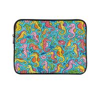 Colorato Cavalluccio Marino Verde Blu 13 Pollici Trapuntato Laptop Sleeve Custodia Morbida Notebook Protector Bag Computer Custodia