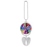Colorato ciondolo auto tintura annodato specchio retrovisore decorazione automatica specchio retrovisore portachiavi stile argento