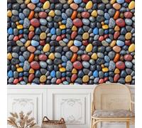 Colorato Ciottoli Carta da Parati Rimovibile Autoadesiva Pietre Ghiaia Impermeabile Ispessita Opaco Pellicola Adesivo Mobilia Decorativo Rullo Sticker per Cucina Camera da Letto Bagno 0.45x5 m