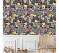 Colorato Ciottoli Carta da Parati Rimovibile Autoadesiva Pietre Ghiaia Impermeabile Ispessita Opaco Pellicola Adesivo Mobilia Decorativo Rullo Sticker per Cucina Camera da Letto Bagno 0.52x5 m
