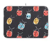 Colorato coccinelle scure carino scolapiatti scolapiatti scolapiatti cucina contatore tappetino sotto scolapiatti asciugatrice 18 x 24