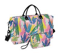 Colorato Corallo Pastello Decorativo Pernottamento Weekender Borse Sport Tote Gym Bag con Toiletry Bag per Trekking Grande Capacità Bolsa para Gym para Mujer