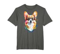 Colorato Corgi Face Cute Puppy Dog Amante Uomini Donne Maglietta