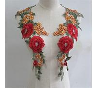 Colorato cucito squisito applique tessuto ricamo fai da te abbigliamento materiali artigianato forniture accessori (colore: rosso taglia: taglia unica) (rosso taglia unica) (rosso taglia unica)