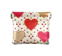 Colorato Cuore Neon Oro Delle Donne Piccolo Cuoio Cambiamento Borsa Conveniente Carta Organizzatori Chiave per le Signore monederos pequenos de mujer, Cuore colorato neon oro, 1 size