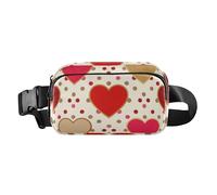 Colorato Cuore Neon Oro Moda Vita Pack Borsa a tracolla per donna d'affari Impermeabile con Cinturino Regolabile per Viaggi Shopping Corsa Bolsas de cintura para mujer, cuore colorato oro neon,