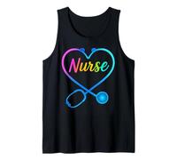 Colorato Cuore Stetoscopio Arcobaleno Arcobaleno Registered Nurse Canotta